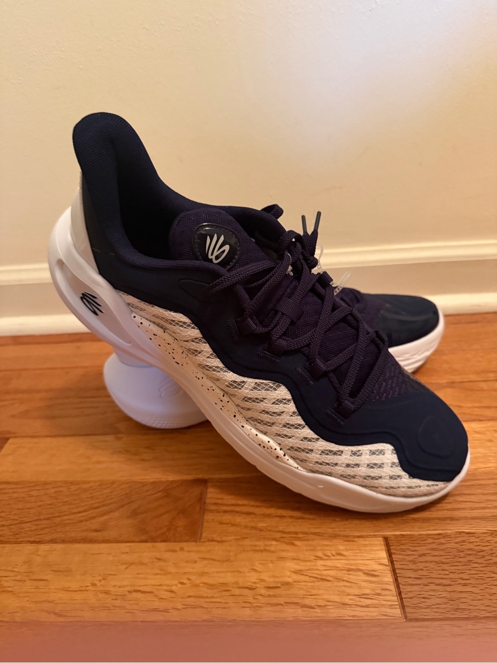 Under Armour Curry Flow 11 Midnight Navy White Basketball Shoe Sz 13 New